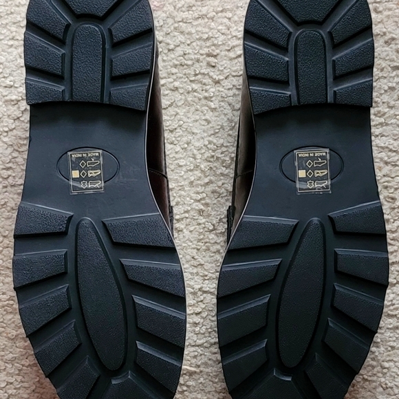 Feud London Chunky High Shine Loafers in Bordo US 11 - Picture 3 of 5